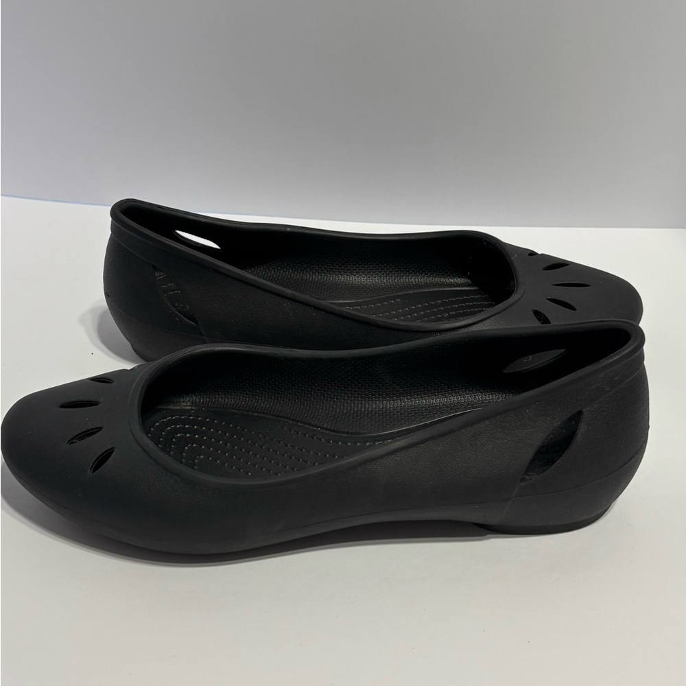Crocs Women's Kelli Ballet Slip On Flat Black Shoes Size W9